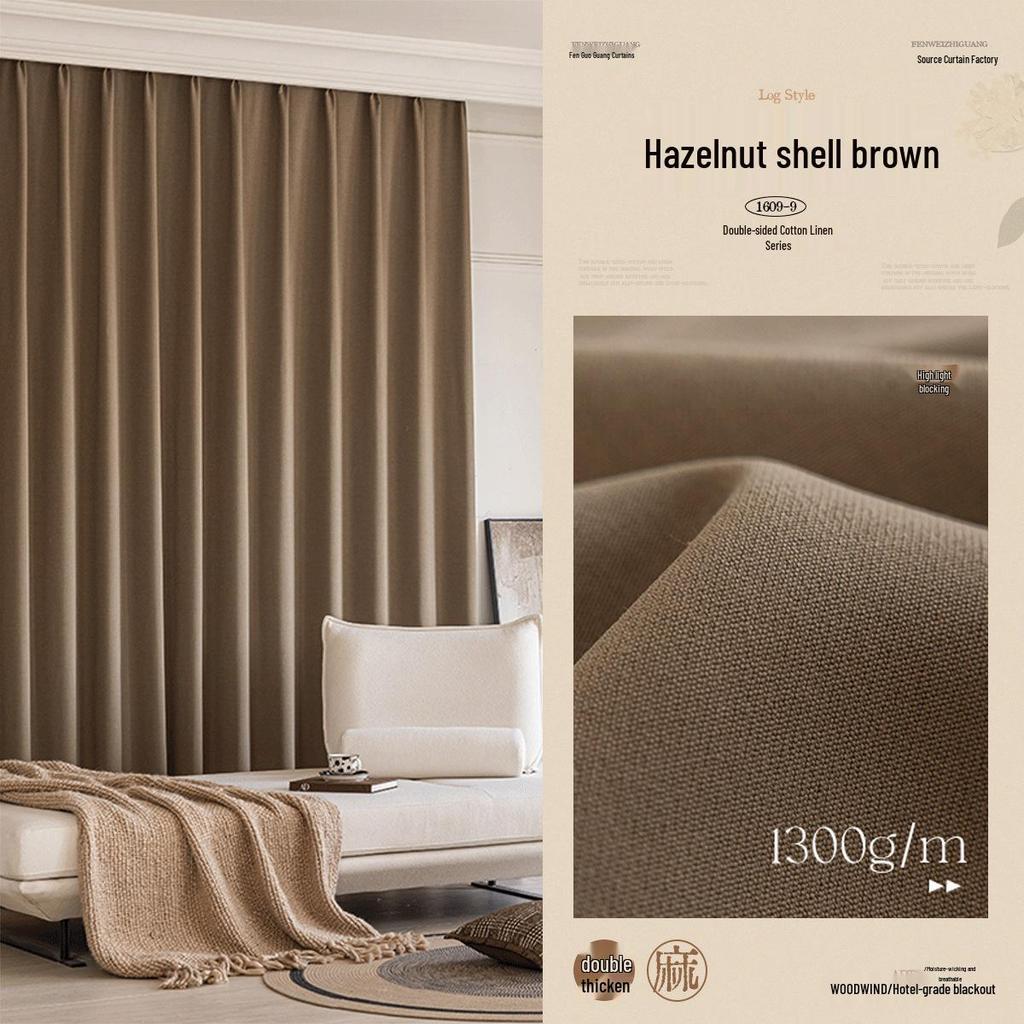 Double-Sided Full Blackout Modern Curtains for Living Room/Bedroom