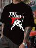 THE CLASH Punk Rock Band T-shirt - Graphic Tee with Bold THE CLASH Lettering & Red Star