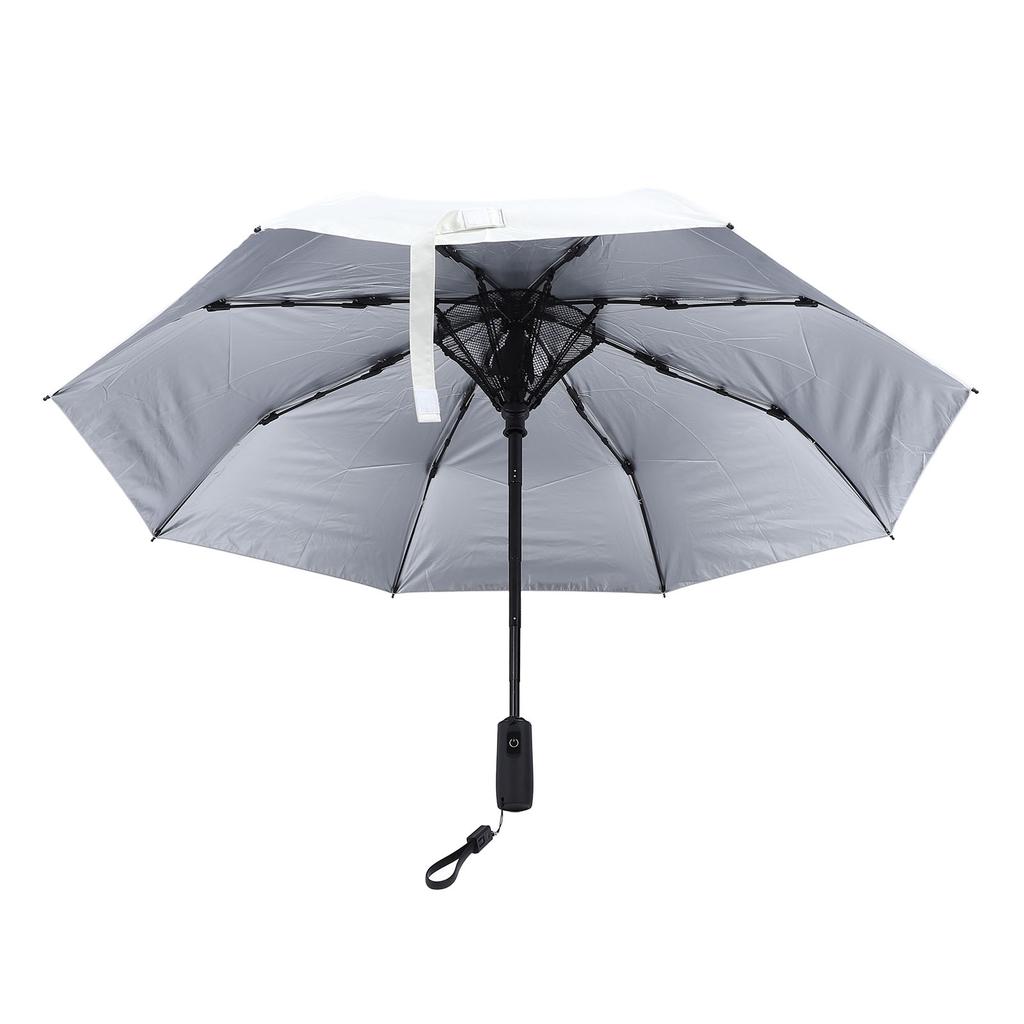 Sonnenschirm mit eingebautem Lüfter, wiederaufladbar, tragbar, Sicherheitsnetz, UPF 50, für