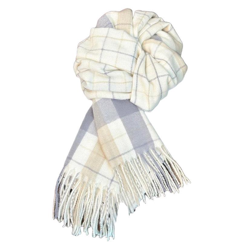Women's Korean Style Plaid Scarf 2025 - High-End, Versatile Shawl & Neck Warmer for Winter