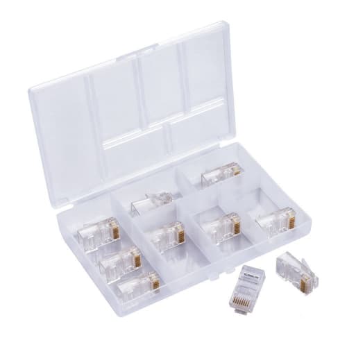 HUACAM HCM21 11-Piece LAN Cable DIY Tool Kit with LAN Crimping Pliers, Stripper, Tester, 10 Connectors, Plugs, and Network Repair Toolbox