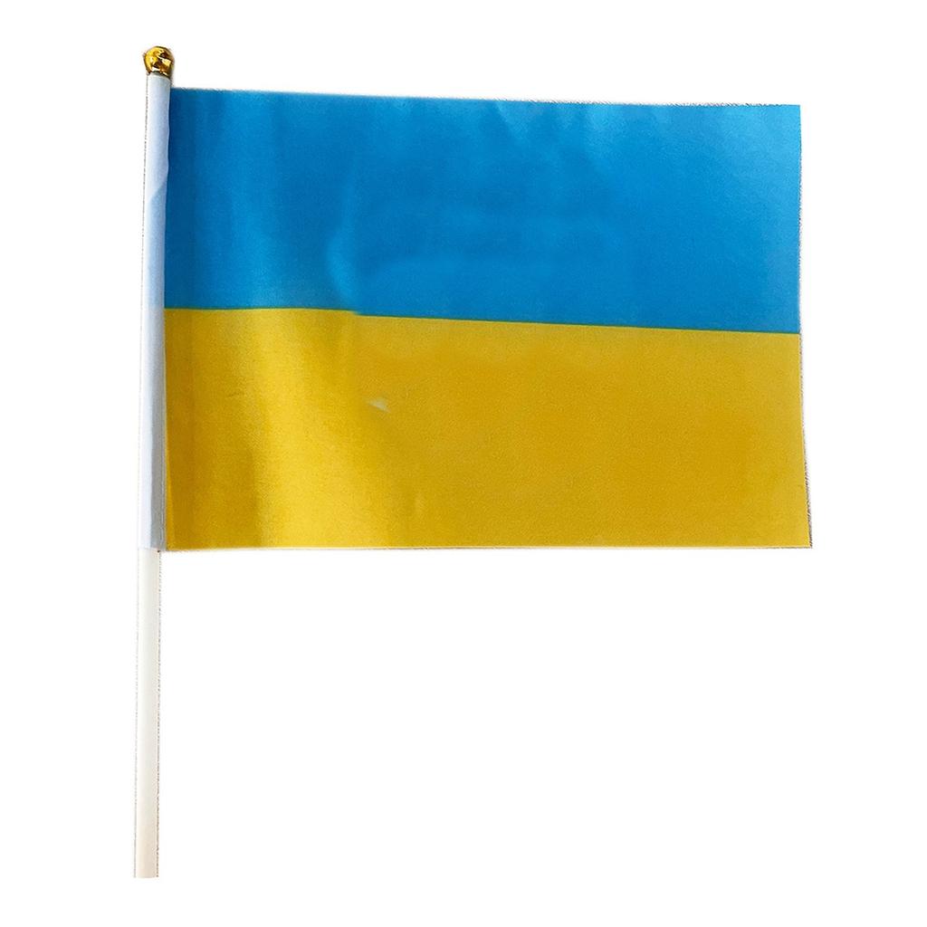 10PCS Ukraine Flag - Hand Held Flags Ukrainian Flags On Stick, For Festival Parades Decorations Party Supplies, Fade Resistant & Colors
