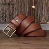 Handmade, Widened and Thickened Top-grain Cowhide Men's Leather Belt, American Retro Style, Pin Buckle Belt