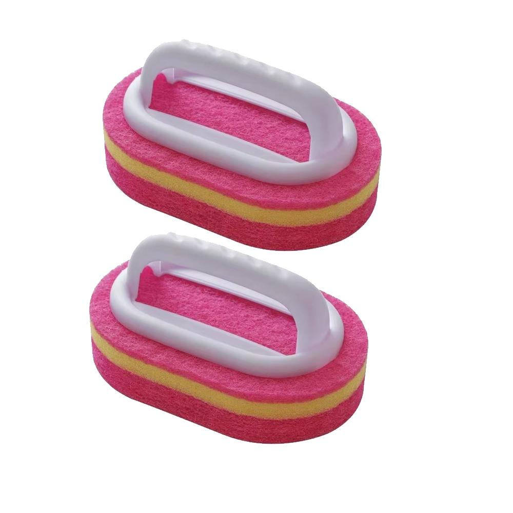 Cleaning Brush with Handle Kitchen Sponge Wipe Thickening Bathroom Tile Cleaning Sponge Household Stain Removal Clean Tools