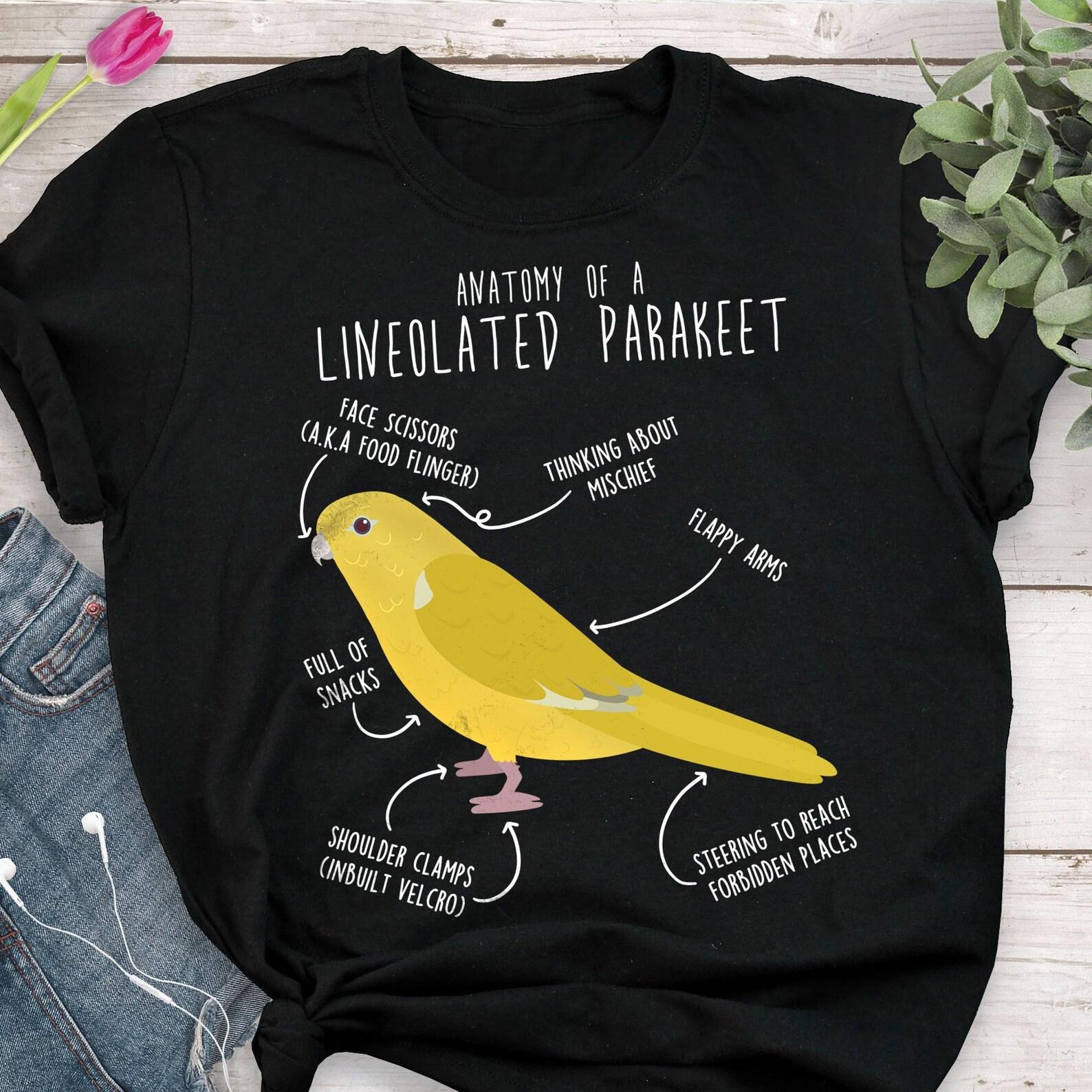 Lineolated Parakeet Shirt, Lutino Yellow Linnie, , , Funny Bird Lover Gift, Cute Barred Parakeet T-shirt Parrot Tshirt Pet Mom Dad 120