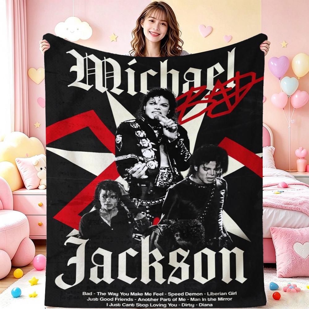 Michael Jackson Dangerous World Tour Theme Printed Blanket Skinfriendly Warm Throw Blanket For Camping Travel Party Decor Gift For Friends