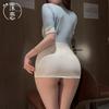 Sex Underwear Pure Desire Stewardess Uniform Temptation Sweet Cosplay Hip Wrap Skirt One-piece Secretary Dress