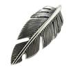 [Q7504] - Colgante de Plata artesanal 'Boho' plateado envejecido (pluma) - 30x12 mm