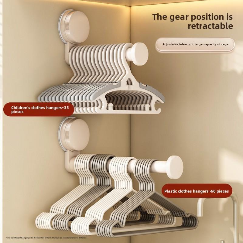 Abs Suction Cup Balcony Clothes Rack With Telescopic Hook For Home Organization