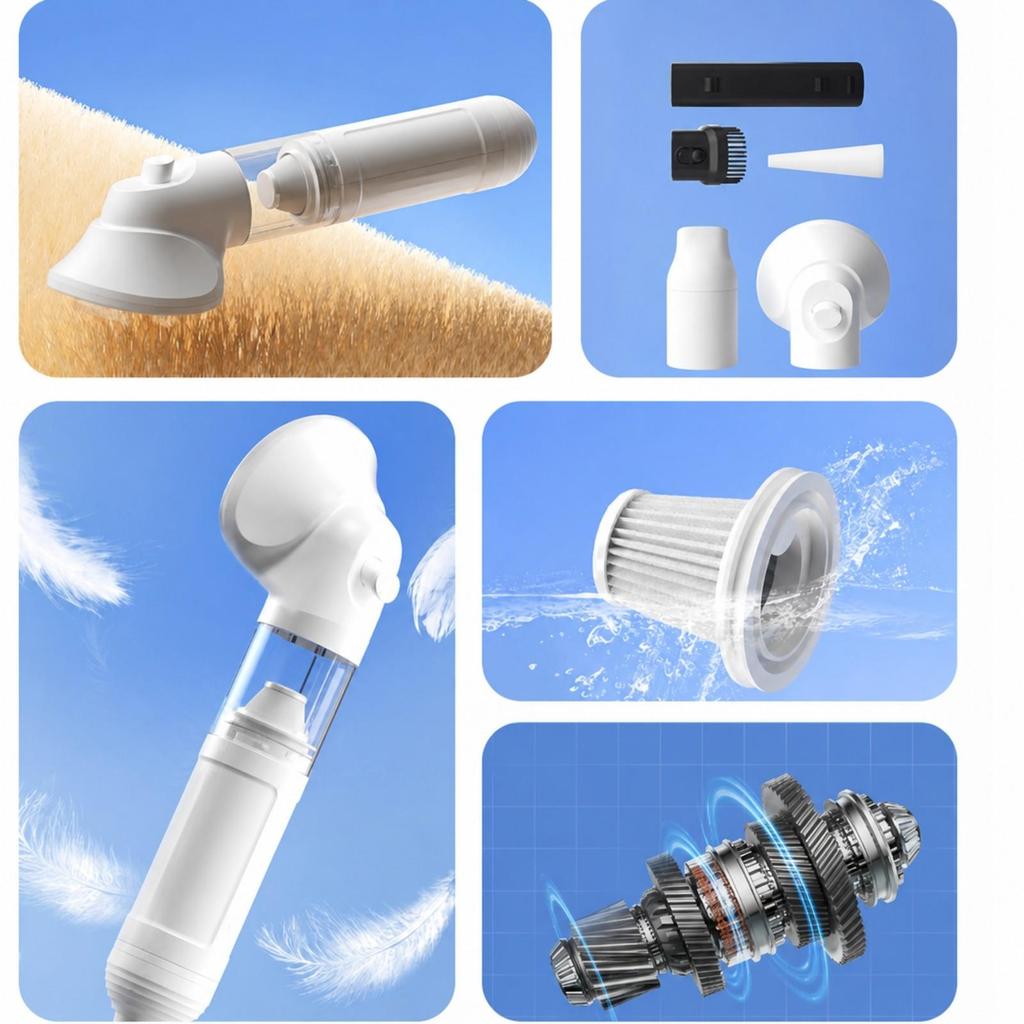 Pet Grooming Vacuum Compact Dog Rechargeable for Home