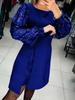 Elegantes Pailletten-Patchwork-Kleid mit Puffärmeln - Kollektion 2025