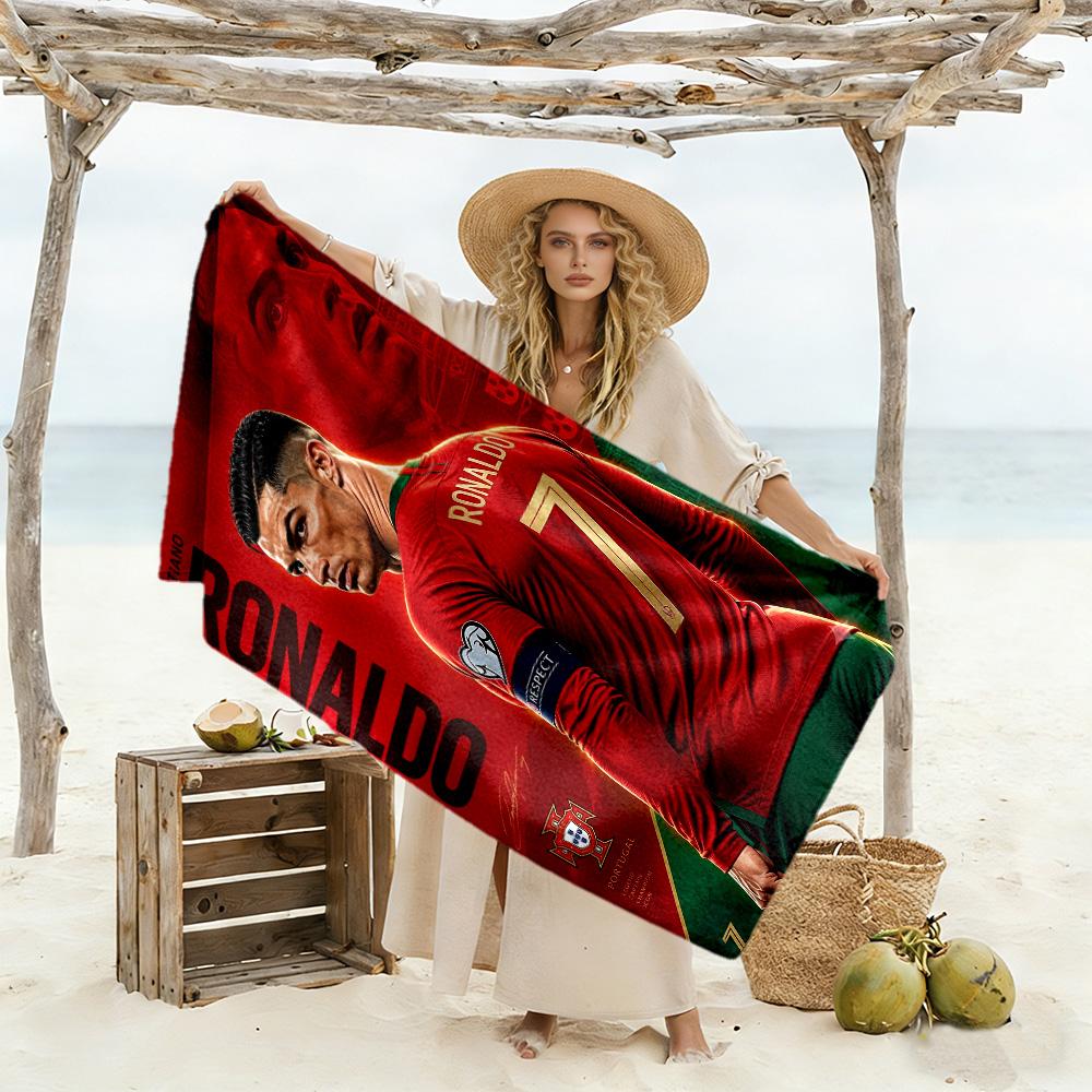 Ronaldo's Portugal Trikot Strandtuch Super Weich & Saugfähig Bequem Leicht Geeignet für Schwimmen, Fitnessstudio, Camping, Yoga Urlaub