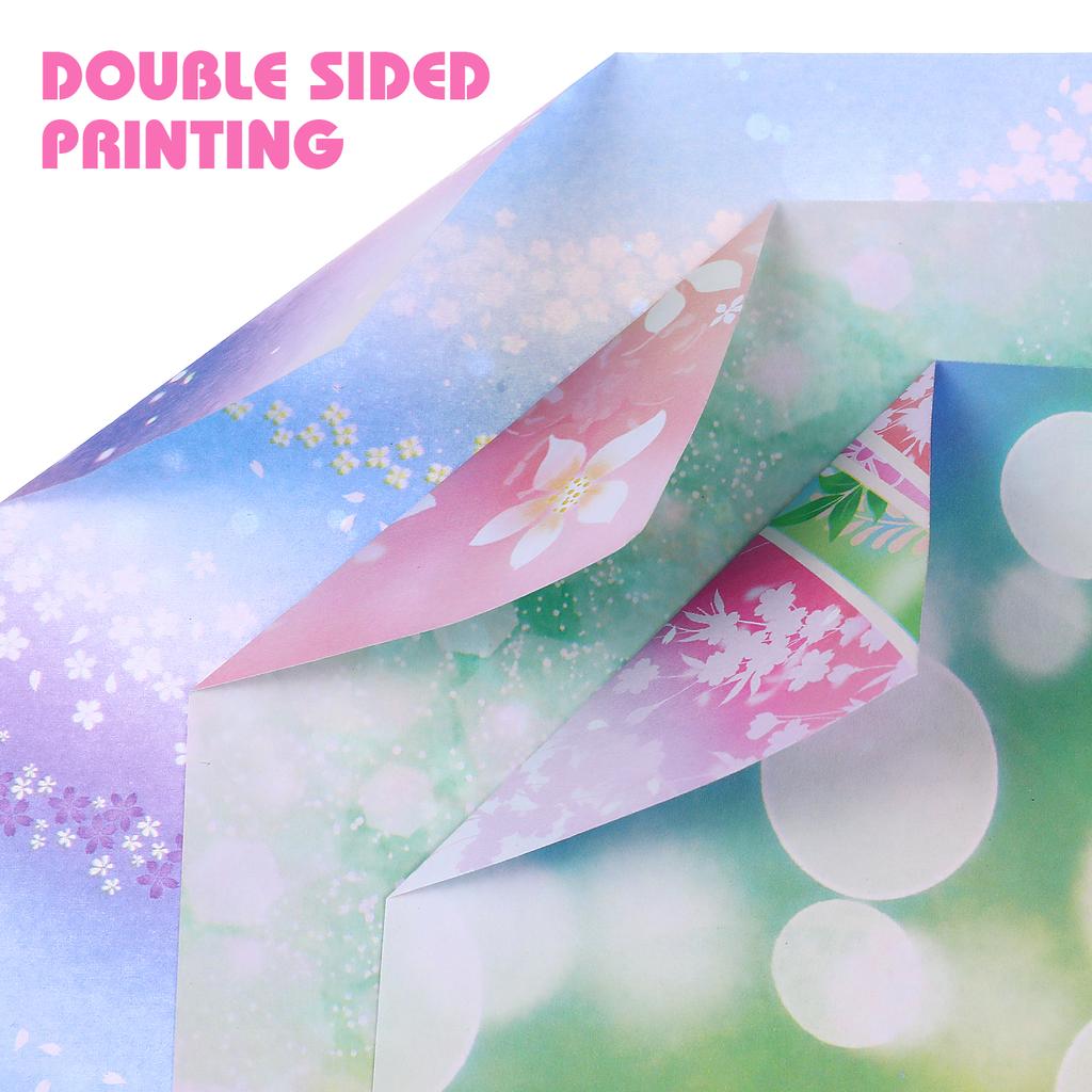 50 listů origami papíru pro děti, čtvercový, oboustranný, barevný, sada, pastelový karton, řemesla (Náhodný)