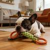 1 large, durable dog rope knot toy—a chew-resistant pet toy designed for dental care and outdoor play