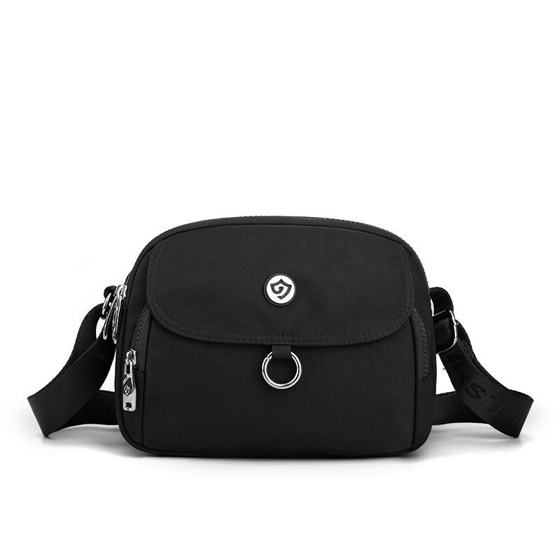 

Label Multi-compartment Women s Oblique Span Bag Light Casual Small Square Bag Anti-splashing Nylon Mom Bag чорний