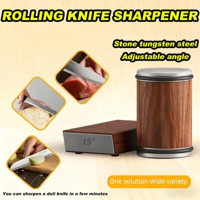 Portable Knife Sharpener Magnetic Knife Holder Diamond Sharpening Stone Kit 15 and 20 Degrees Angle Roller Kitchen Accessory
