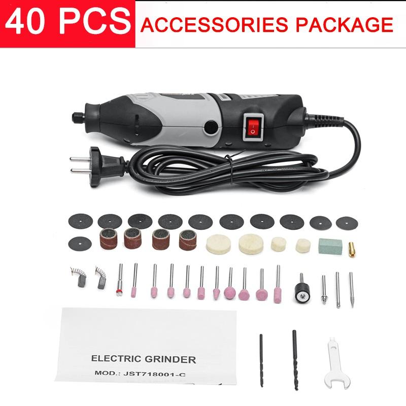 

8000RPM 180W 220V Mini Portable Electric Drill Rotary Tool Grinding Hand Tool Polish with 40pcs Accesories