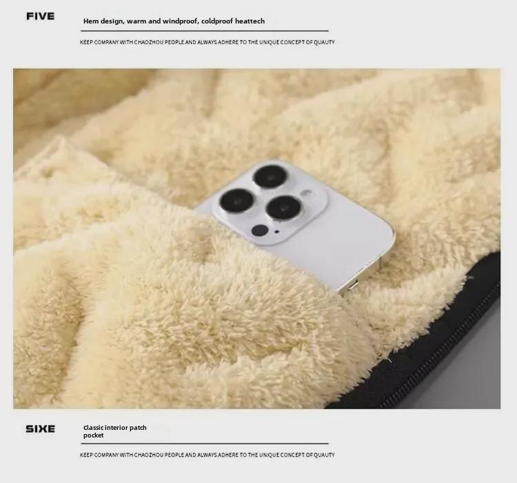 Men's Windproof Plush Lambskin Coat – Thick, Versatile, Large-Size Winter Jacket