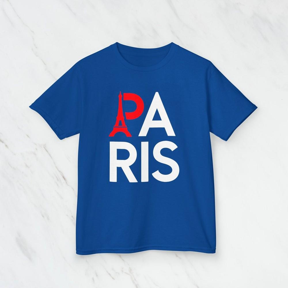 Classic Paris Eiffel Tower Typography Kids Tshirt Everyday Comfort Wear S