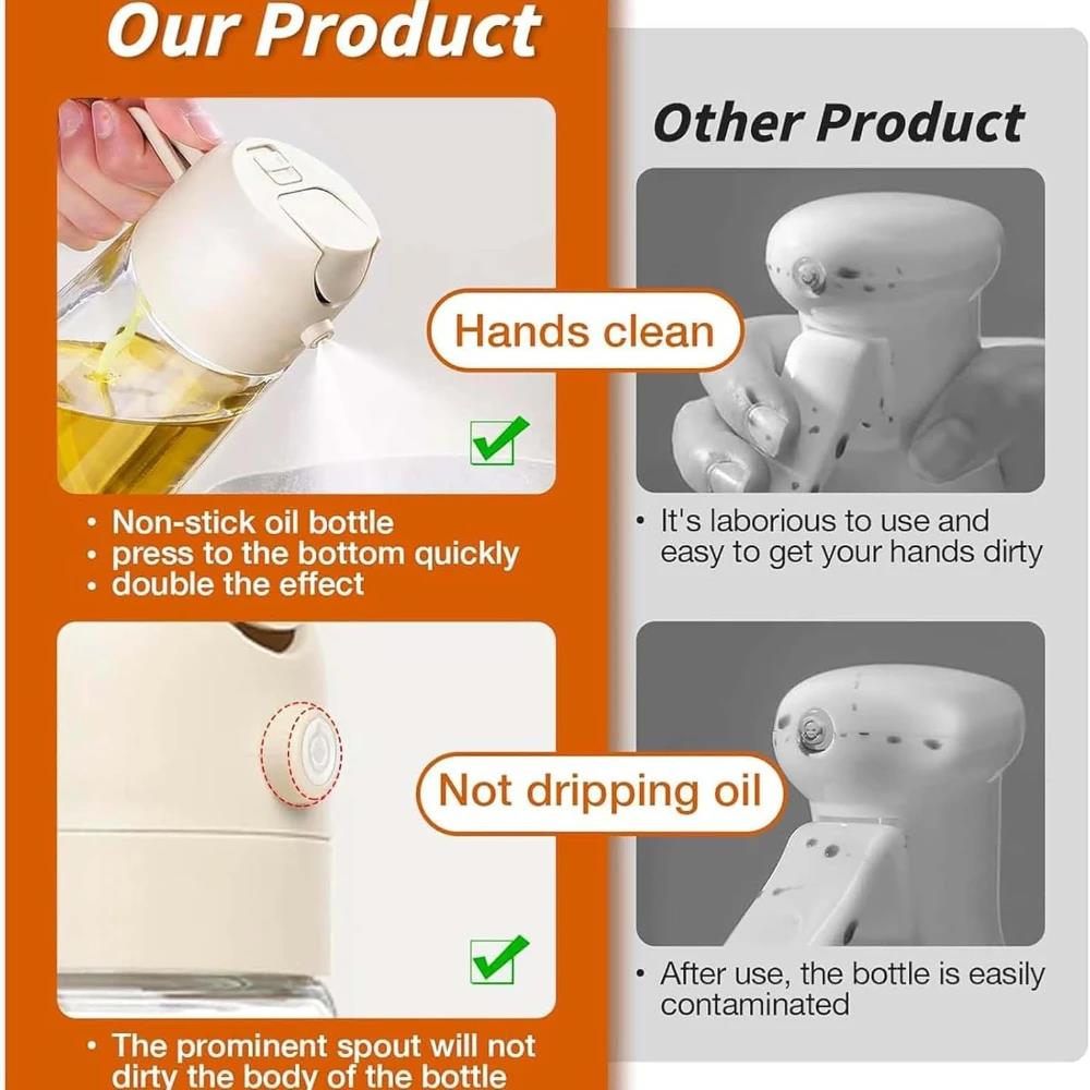 1-4Pcs 2in1 500ml Plastic Spray Oil Sprayer Cooking Oil Sprayer BBQ Picnic Kitchen Tools BBQ Cooking Oil Dispenser 4