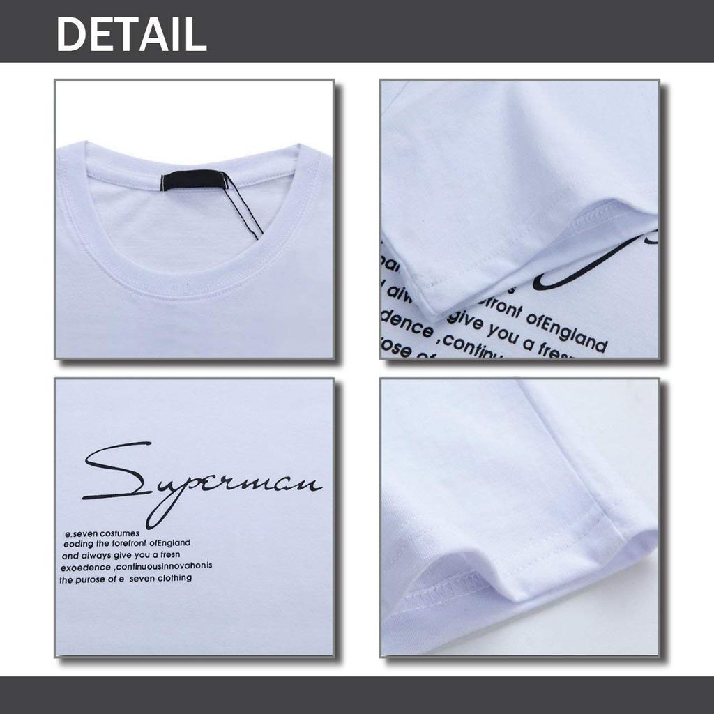 BUZZxSELECTION Long Long English TSL006 T-shirt, Sleeve, Sleeve, Logo, Stylish, Letters, Print, Cool, Men's (01. White, S)