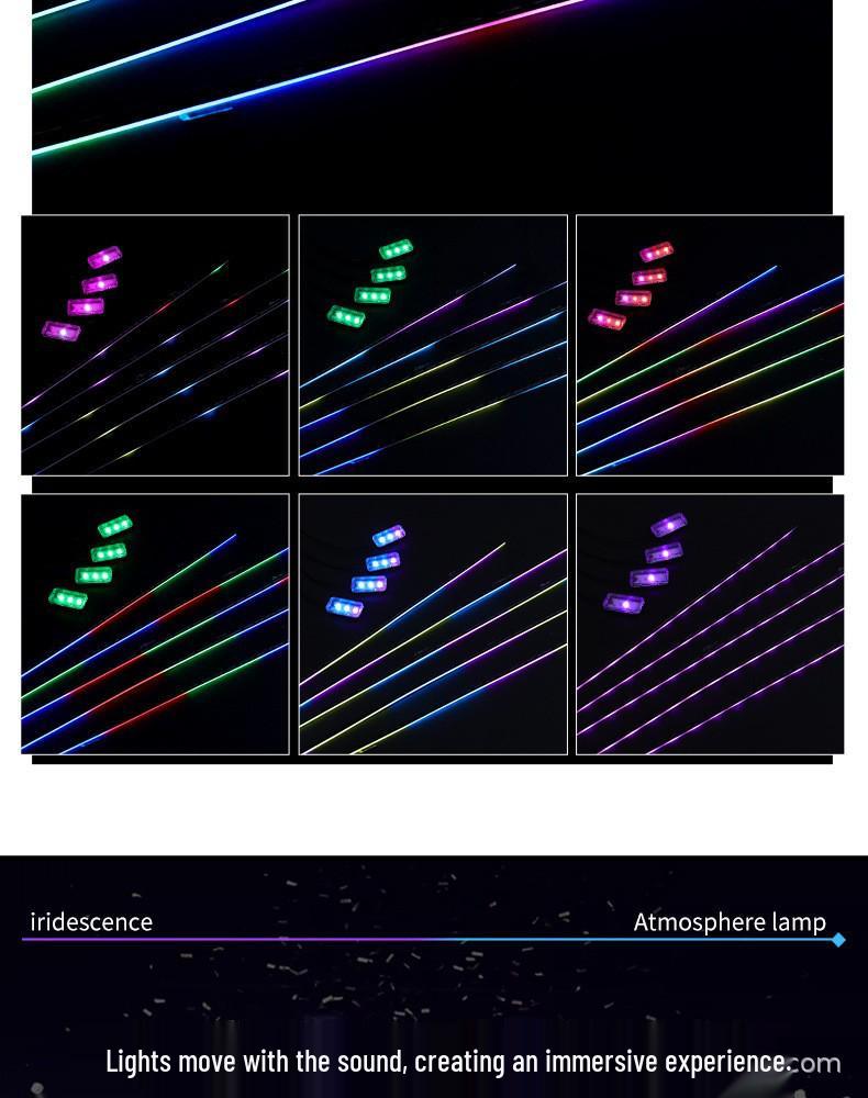 18-in-1 LED Vehicle Ambient Light Strip: Hidden Acrylic, 256 Colors