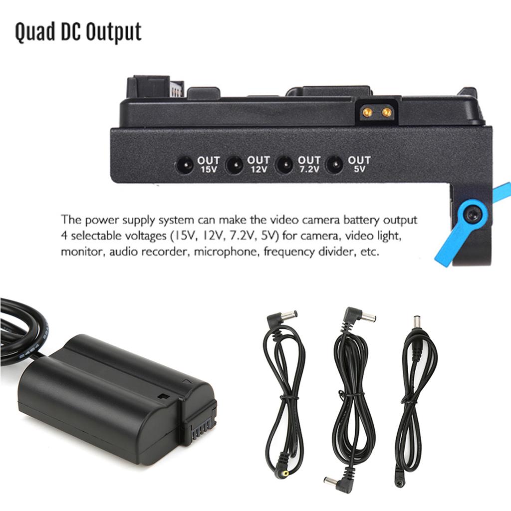 Vollständige Entschlüsselung EL15 Virtuelle V-Mount-Akkupiatten-Adapter mit 15mm Doppelstangenklemme für Nikon Z7