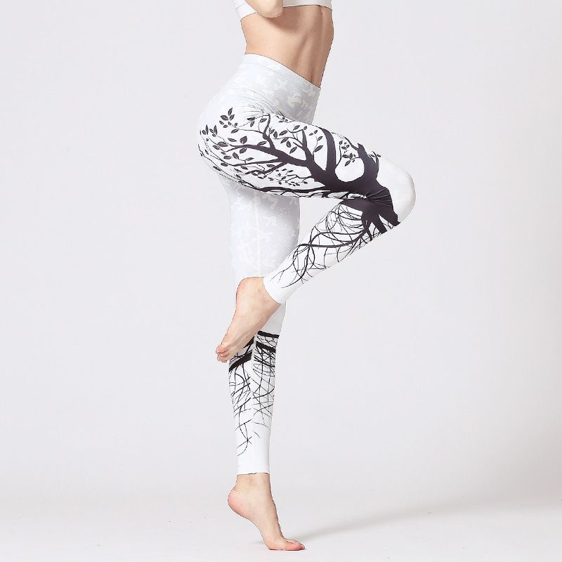 

New Print Stretch Yoga Pants Women High Waist Tight Dance Gym Pants Quick-Drying Sports Fitness Outer Wear Leggings HK201 XL
