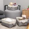 Foldable Storage Bins with Sturdy Cotton Handles Fabric Sundries Storage Basket for Home/Children's Toys/Wardrobe/Storage Basket