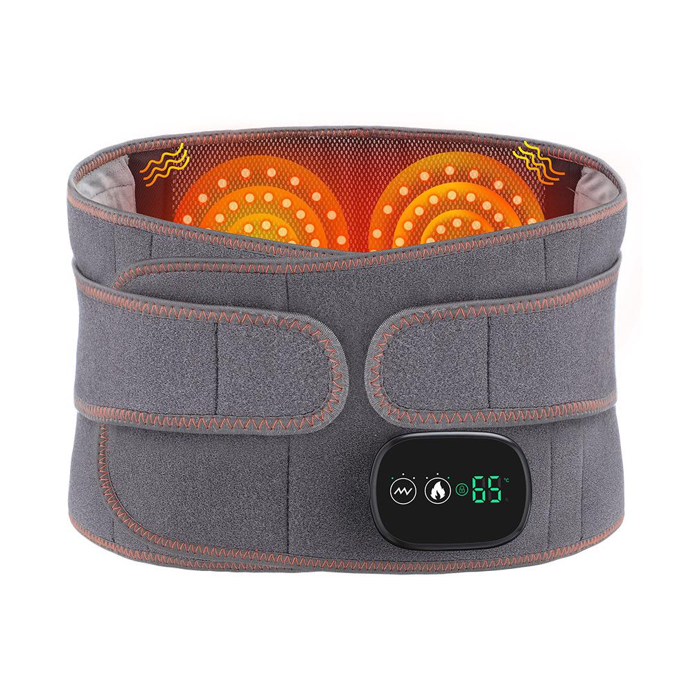 USB Rechargeable Heated Massage Waist Belt with Red Light Therapy