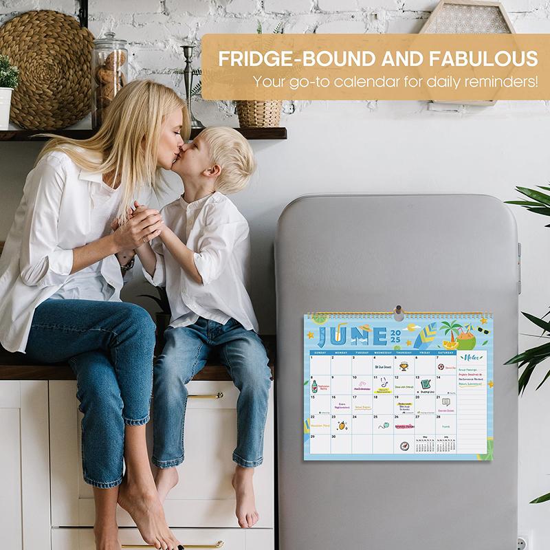 

18-месячный настенный календарь с января 2025 года по июнь 2026 года, подвесные календари, большой сезонный настенный планер, украшение для дома и офиса