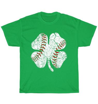 Shamrock Baseball St Patricks Day Catcher Pitcher Sport Lover T-Shirt Unisex Tee