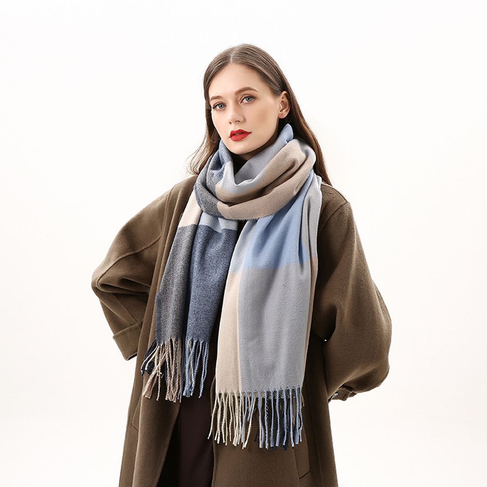 Bandana Pashmina Warm Shawl Wrap Women Plaid Scarf Korean Style Scarf Autumn Winter Shawl Scarf