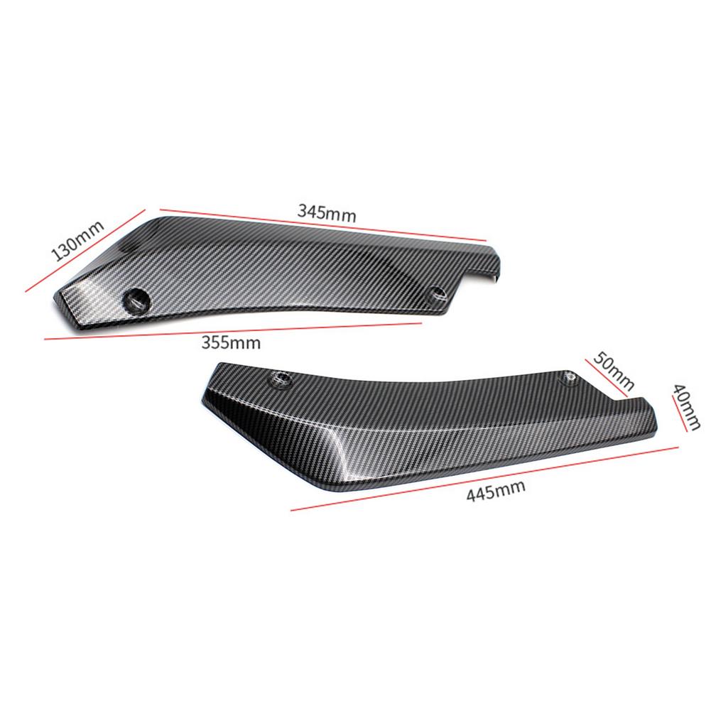 2pcs Universal Car Front Rear Car Bumper Strip Carbon Fiber Enveloping Anti-collision Spoiler Carbon Fiber Winglets