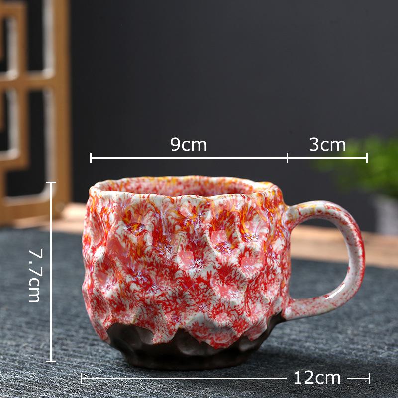 Classical Kiln Porcelain Mugs Hammer Pattern Cup Dining Table Coffee Mug Milk Cups Afternoon Tea Teacup Fruits Juice Container