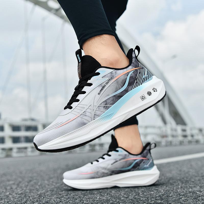 New carbon plate shock absorption lightweight sports shoes men's professional marathon running shoes adolescent students physical test racing