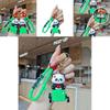 Adorable Cartoon Panda Keychain With Wind-up Car For Backpack Decoration