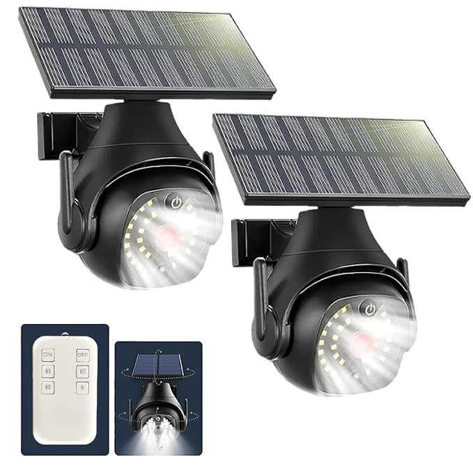 

Clearhill Муляж камеры видеонаблюдения и солнечный датчик движения, солнечный свет, пульт, реалистичный, простой, IP66 для наружного и садового освещения, 2-в-1 (с чёрный