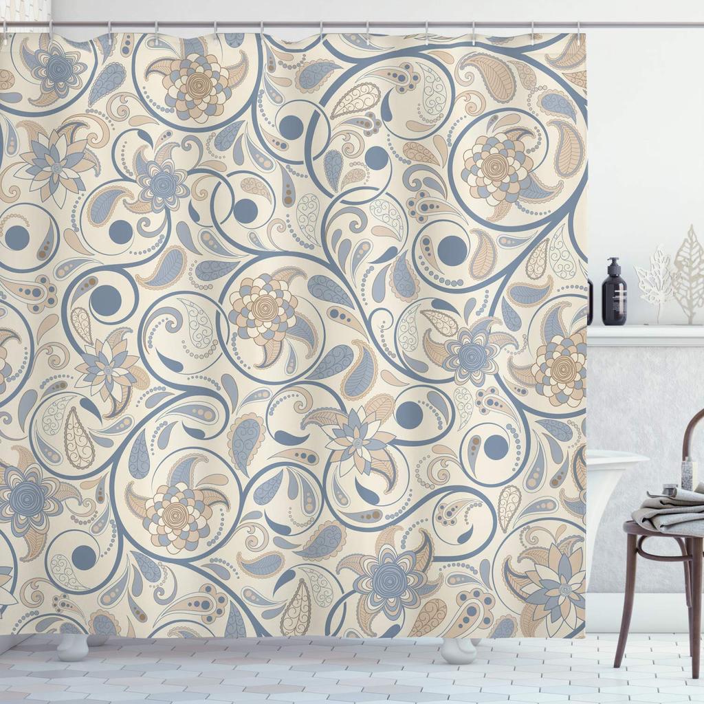 Boho Floral Shower Curtain for Bathroom,Paisley Mandala Shower Curtains,Colorful Bathroom Curtain,Durable Waterproof Bath Screen
