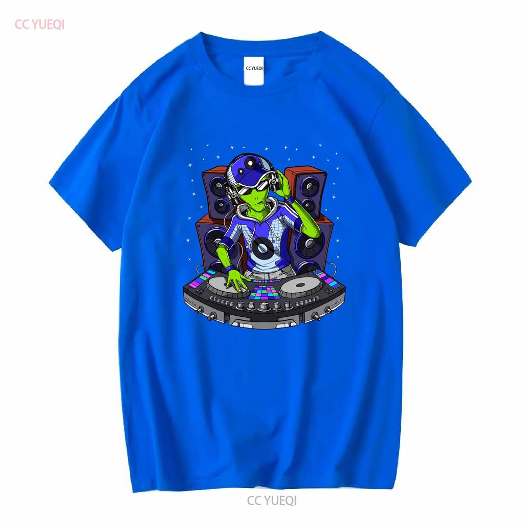 Alien Techno DJ T Shirt Psytrance Dubstep Music House EDM Festival Clothing Outfit Long or Short Sleeves Vintage Washed Soft