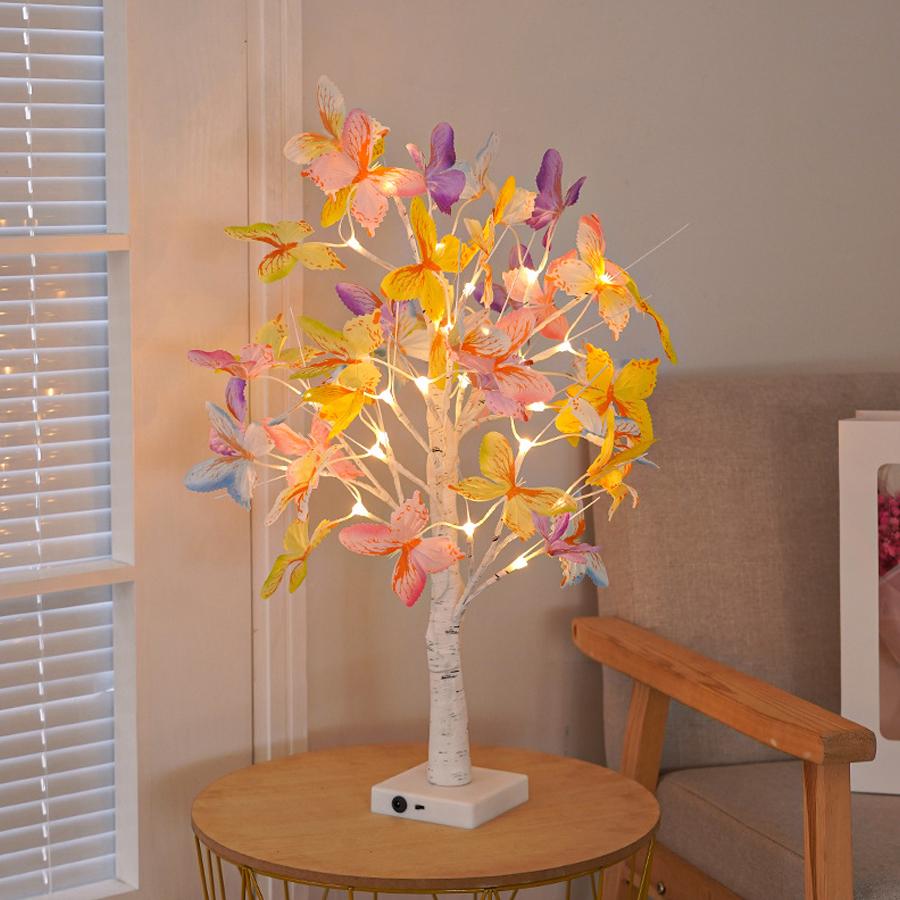 LED Color Simulation Butterfly Tree Lamp Christmas Shaped Lamp Decorative Ornament Lamp