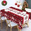 Buffalo Plaid Christmas Tablecloth Elk Snowflakes Tablecover Christmas Decorations for Home 2026 Xmas Gifts Dining Table Cover