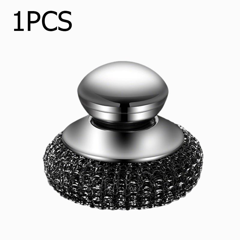 

1~5PCS Stainless Steel Pot Brush with Handles Kitchen Dishwashing Wire Ball Multifunctional Home Pot Pan Dish Cleaning Tool