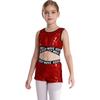 Kids Girls Sparkling Sequins Dance Clothes Set Sleeveless Criss Cross Straps Crop Top with Shorts
