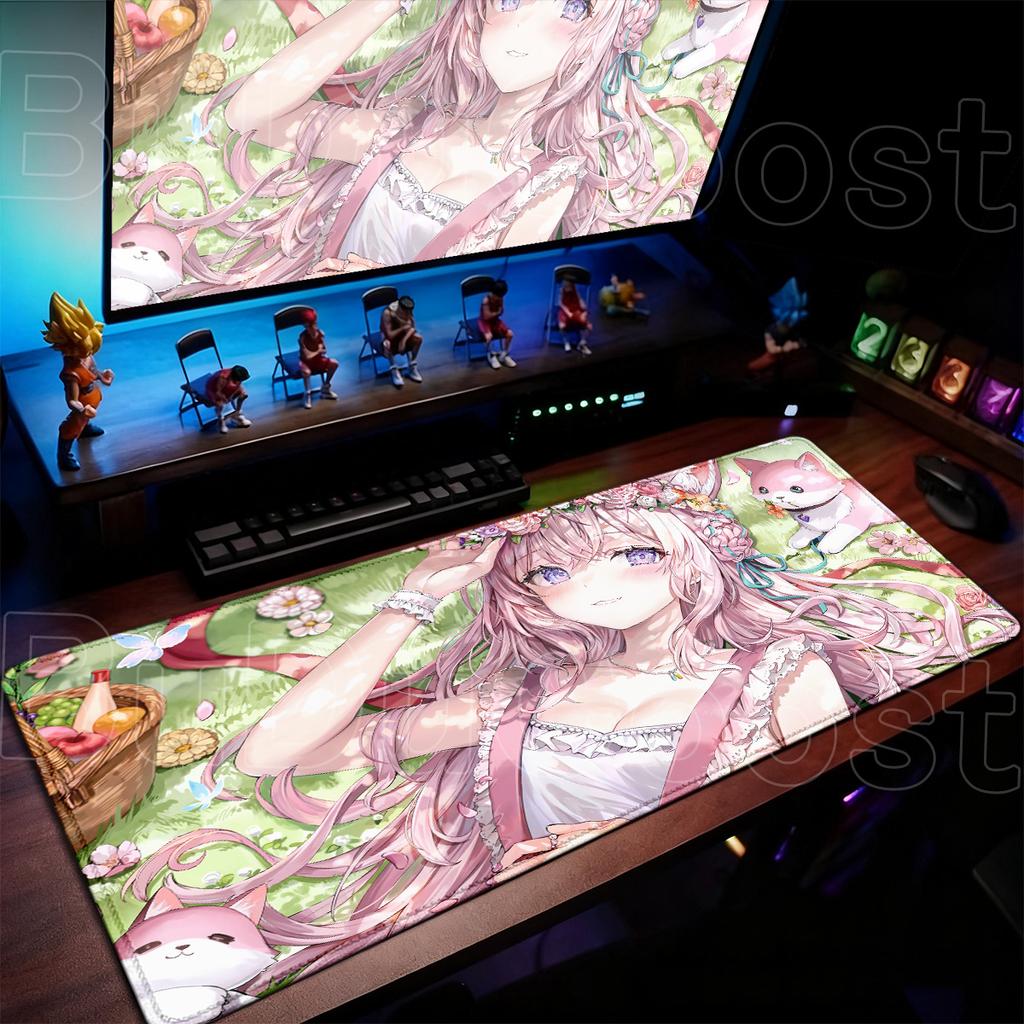 Cartoon Girl Computer Keyboard Mats XXL PC Gaming Carpet Hololive Hakui Koyori Pink Mouse Pad Large HD Printing Anime Table Rug