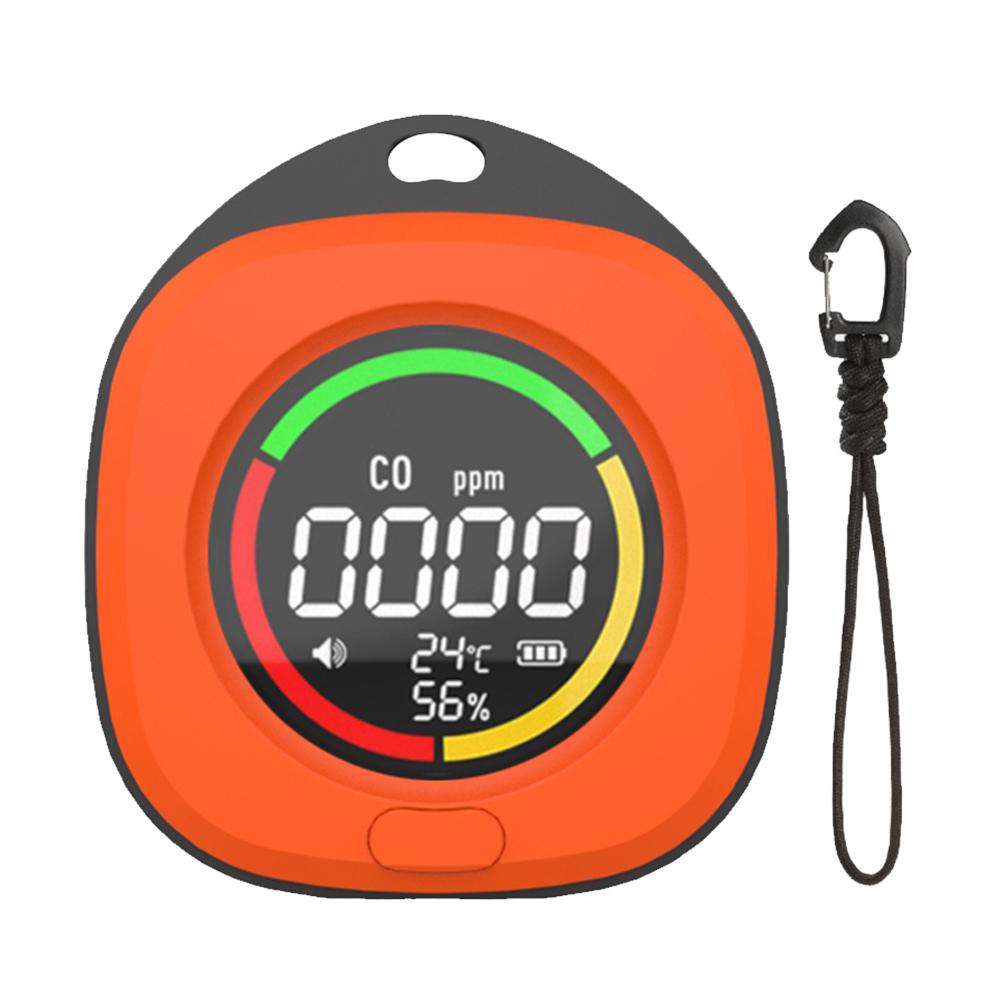 

3 в 1 детектор угарного газа 120 часов ожидания CO монитор качества воздуха 1000 мАч CO детектор температуры и влажности для внутреннего и наружного применения оранжевый