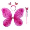 3Pcs/Set Costume Kids Butterfly Headband Wings Dressing Up Party Props Princess Costume Sets with Fairy Wand Fairy Wing Girls