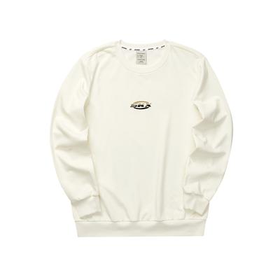 Skechers Colorful Fleece Lined Crew Neck Comfortable Sweatshirt Unisex Marshmallow White FHP122U003-0074