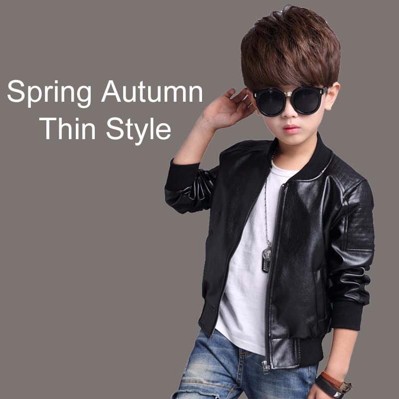 Plus Velvet Warm Autumn Winter PU Leather Jacket for Boys Coat Fashion Waterproof Children Outerwear 2-13 Year Teenage Kids Clothes