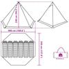 Tipi Family Tent for 6 Persons Green Waterproof